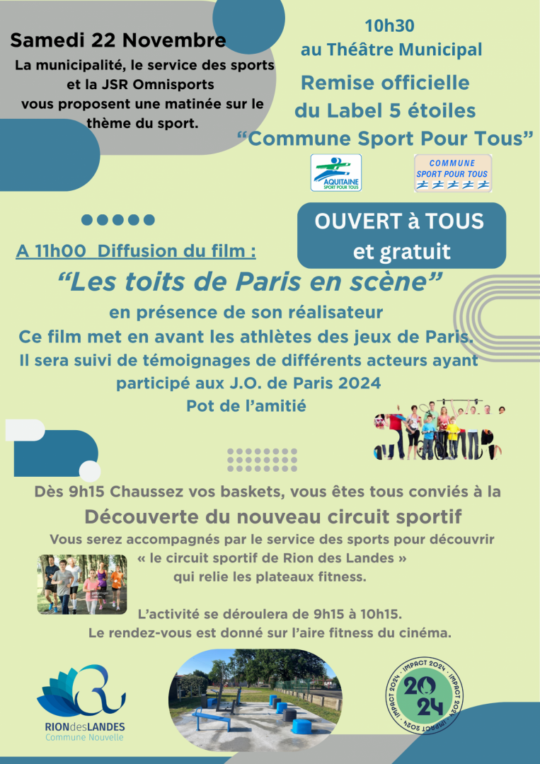 Affiche du samedi 22 novembre avec le programme détaillé